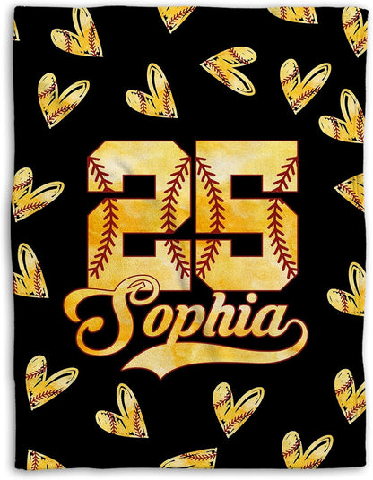 Personalized Softball  Blanket