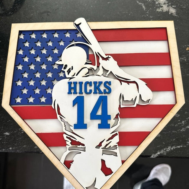 Personalized Baseball Gift for Boys, 3D Baseball Plaque, Softball Name Sign for Boy or Girl Ball Player