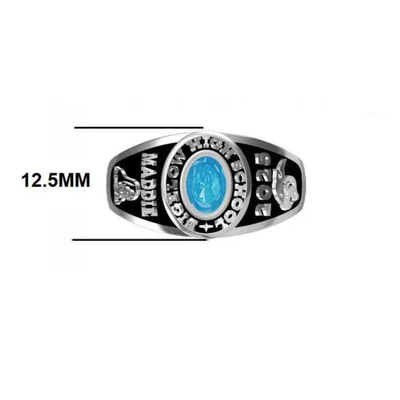 Best Value! Women's customizable silver class ring Graduation Gift
