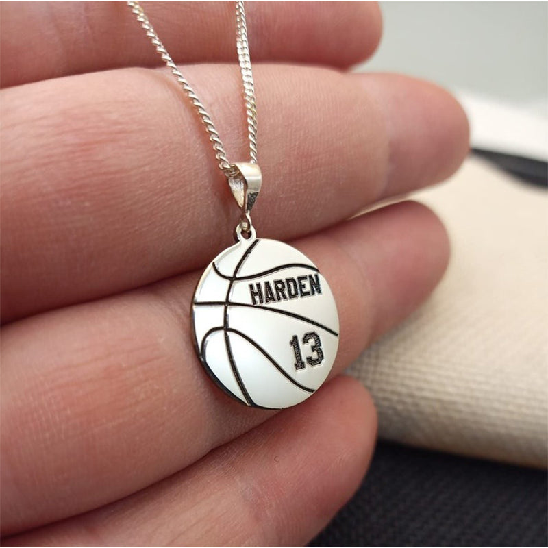 Basketball Necklace Personalized, Custom Basketball Necklace