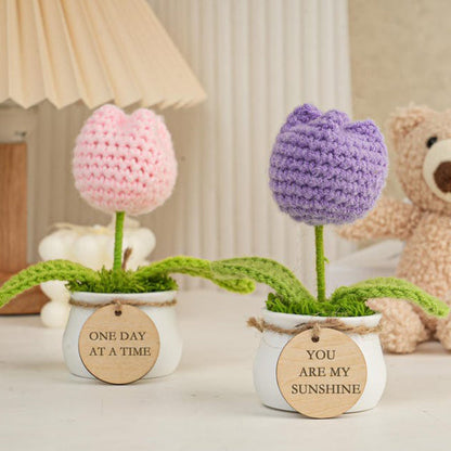 Personalized Gift for Mother ,Crochet Sunflower in Pot