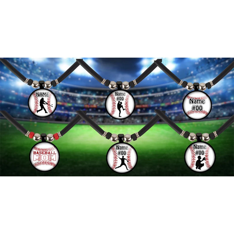 Personalized Boys Baseball Name Necklace Customized Name and Number Pendant Jewelry