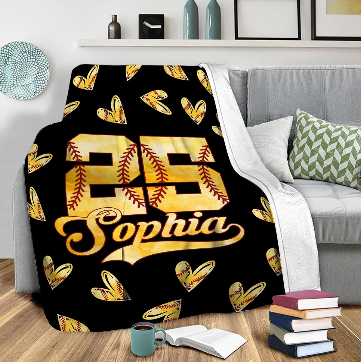 Personalized Softball  Blanket