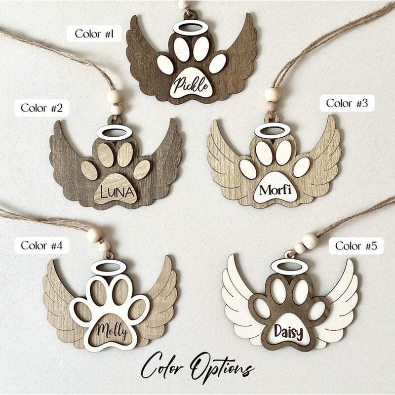 Personalized Pet Paw Ornament | Pet Angel Paw Ornament | Pet Memorial Ornament