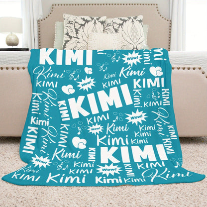 Customized Name Throw Blanket, Personalized Soft Flannel Fleece