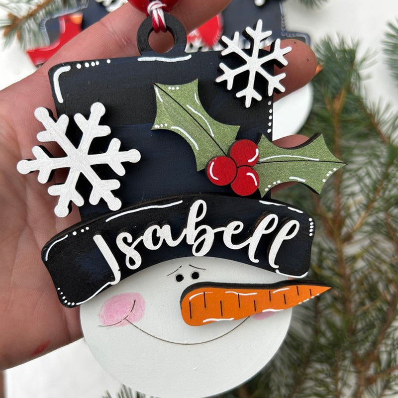 Personalized snowman ornament