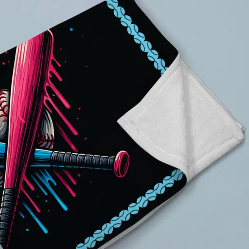 Custom Ice Cream Drip Baseball Blanket