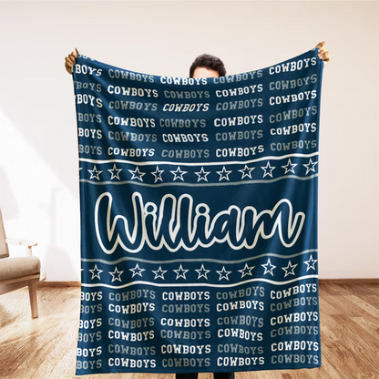 Personalized Dallas Blanket, Custom Football Fan Gift,