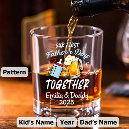 Personalized Cute Milk Bottle and Beer Mug Design 10 oz Whiskey Glass