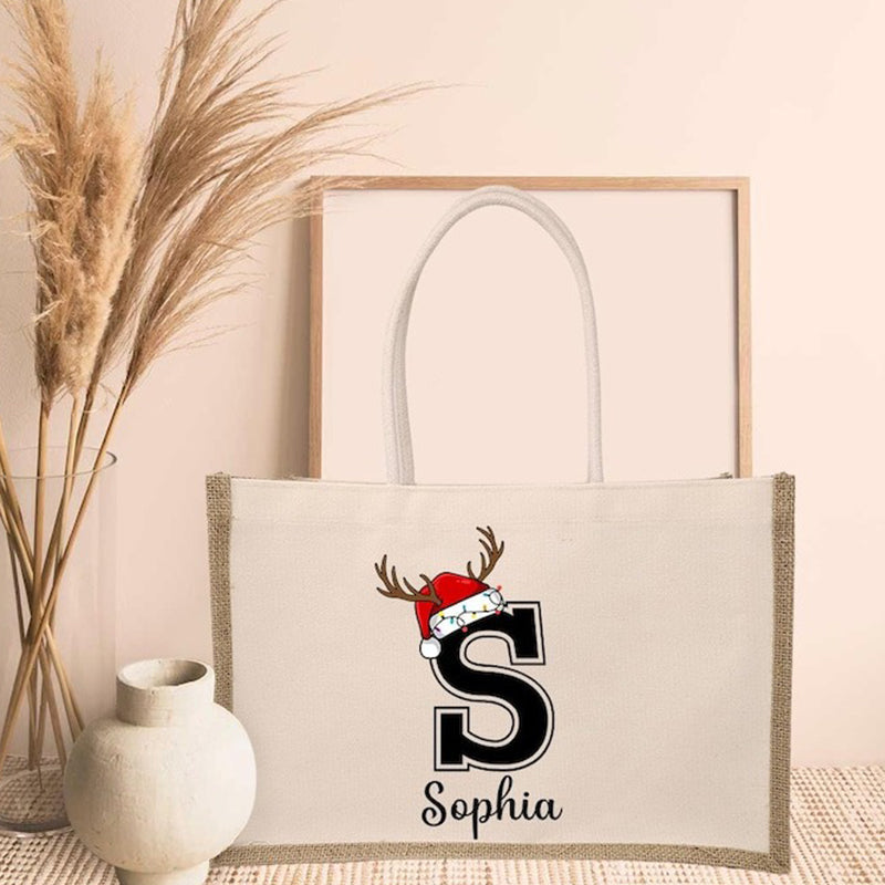 Christmas Custom Letter Bag, Bulk Gifts, Xmas Gifts, Christmas Tote Bag