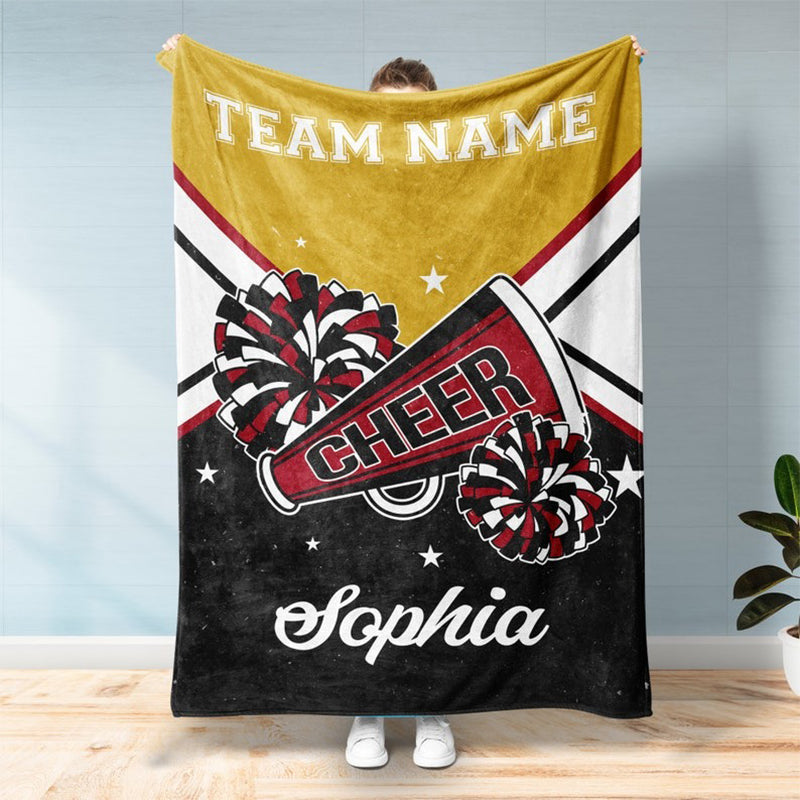 Personalized Cheerleading Blanket with Custom Name & Team Colors