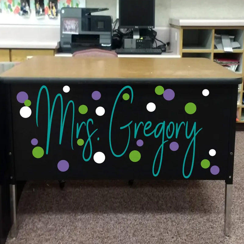 Teacher name, teacher desk decal, classroom decor