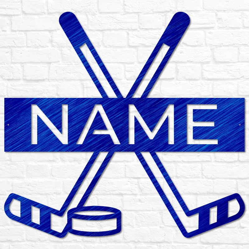Personalized Hockey Name Sign, Metal Wall Art