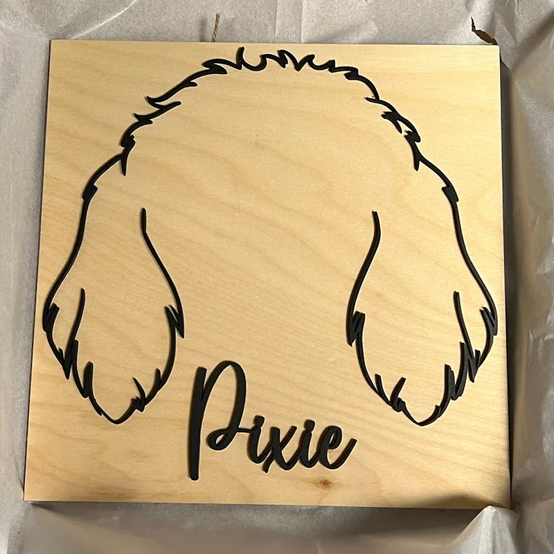 Dog Ear Name Sign 40 Breeds Available for Personalization