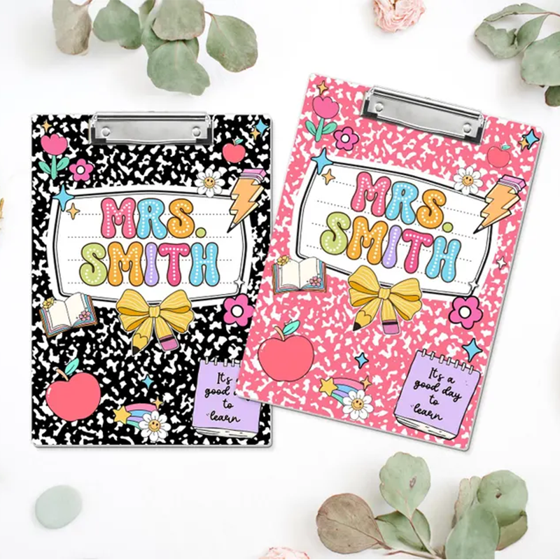 Custom Teacher Clipboard Composition Book With Name, Personalized Teacher Gifts
