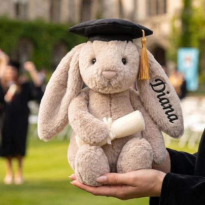 Personalized Graduation Bunny Plush, College Graduation Gift