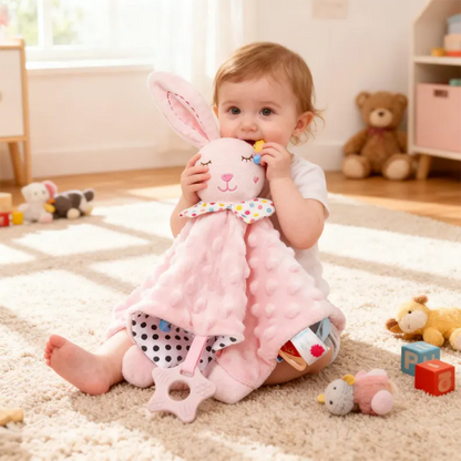 Personalized Plush Animal Baby Comforter: Embroidered Name Security Blanket