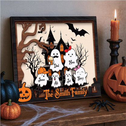 Halloween Ghost Family Personalized, Our Boo Crew, Halloween Family Sign