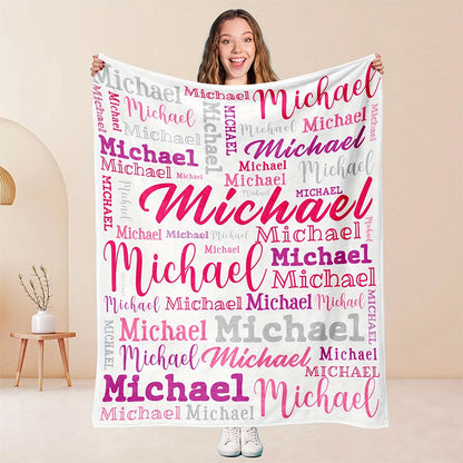 Soft Polyester Personalized Name Blanket