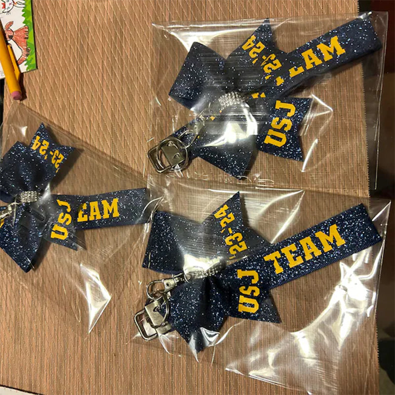 Custom Glitter Bow keychains and/or Wristlets