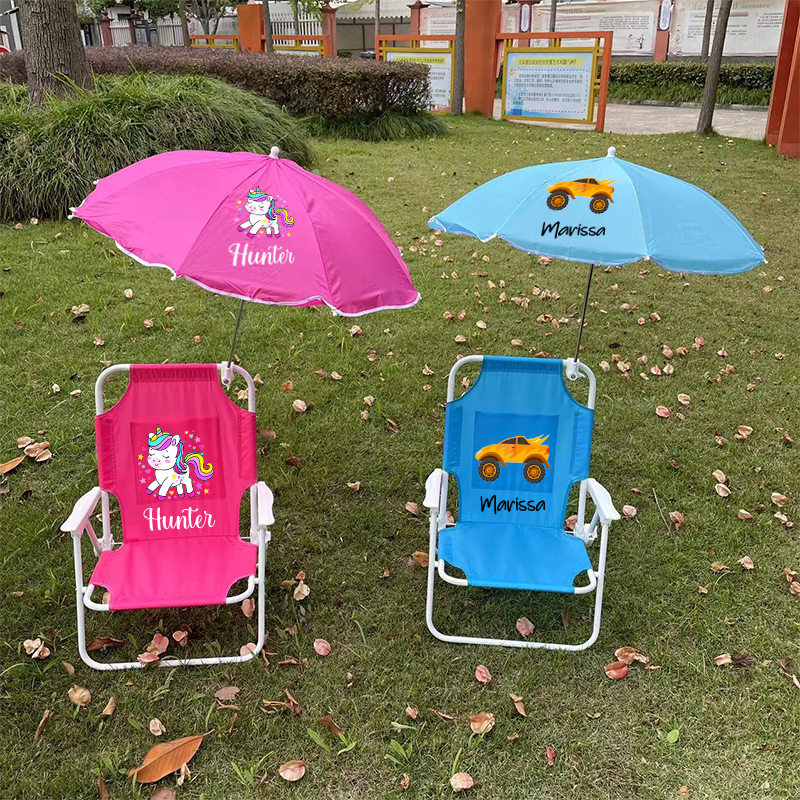 Monogrammed Kid's Beach Chair w/ umbrella Monogrammed chair
