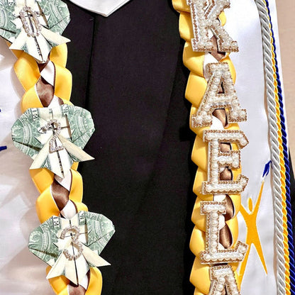 Graduation Lei, 2-Color Double Braid with Paper Decoration, Personalized Letters & Numbers