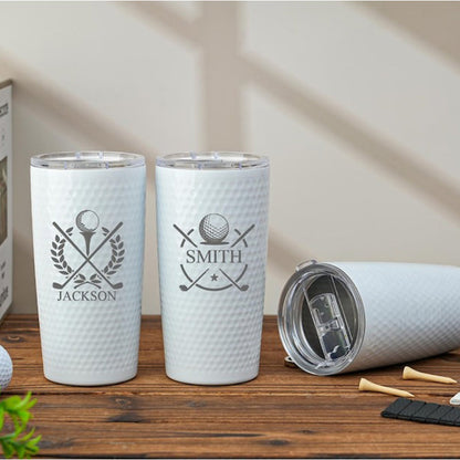 Personalized Golf Tumbler, 20oz Insulated Dimpled Golf Tumbler