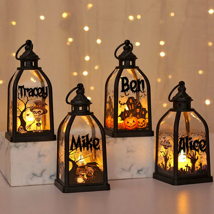 Spooky Halloween Snow Globe Lantern - Hanging LED Decor with Floating Ghosts
