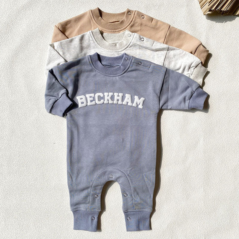 Custom Puff Name Baby Sweatshirt Bodysuit