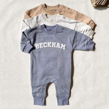 Custom Puff Name Baby Sweatshirt Bodysuit