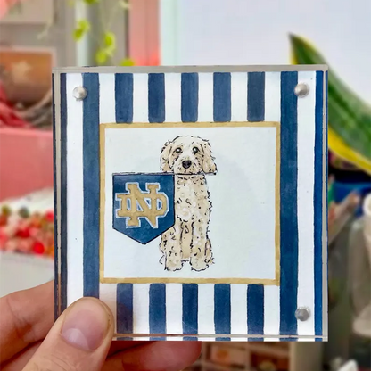 Custom Hand Painted Collegiate Pet Portrait | 4x4 Acylic Award