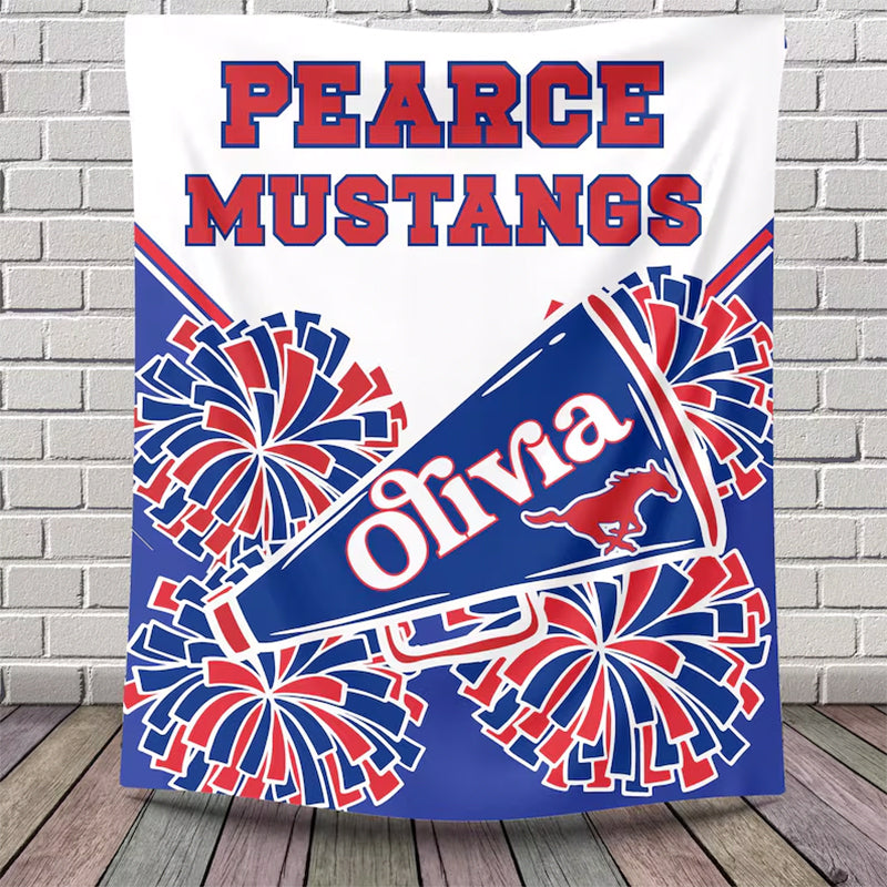 Custom Pearce Mustang Cheer Blanket for PHS Cheerleaders and Their Supporters