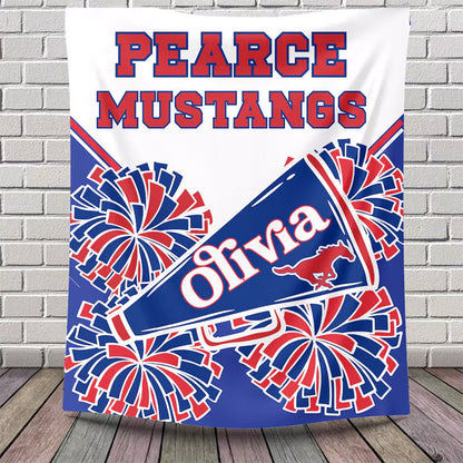 Custom Pearce Mustang Cheer Blanket for PHS Cheerleaders and Their Supporters