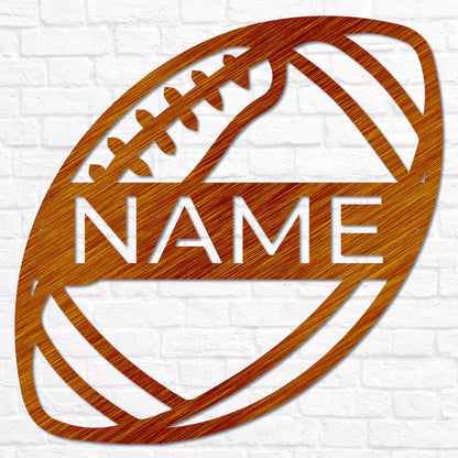 Personalized USA Football Metal Wall Art, Football Sign