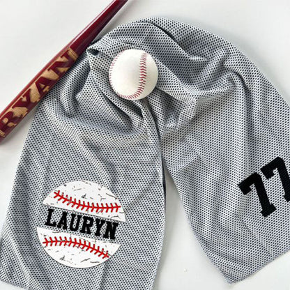 Custom Personalized Sports Towel, Baseball Softball Cooling Towel