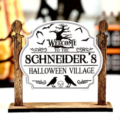 Personalized Halloween Village Sig, Welcome to our village Sign