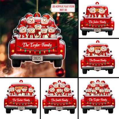 Personalized Snowman Family Christmas Ornament