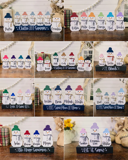 Personalized Snowman Block - Chunky Snowman Blocks