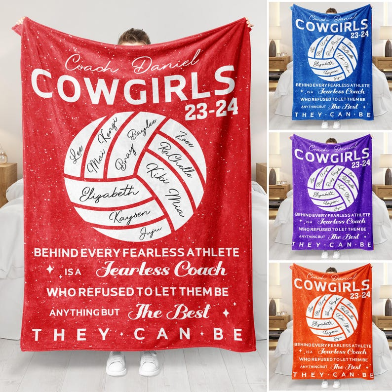 Personalized Volleyball Coach Blanket