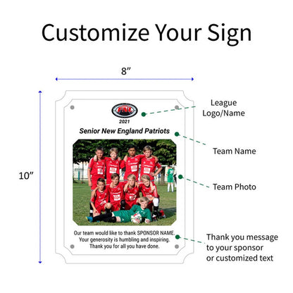 Custom Sports Plaque | Team Photo Plaque | Sponsor Thank You Plaque