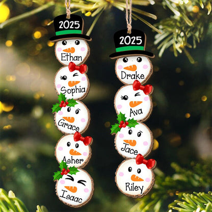 Cute Snowman Family Christmas Ornament 2025