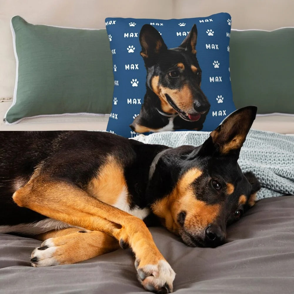 Personalized Cute Paw Pet Photo Throw Pillow Cover