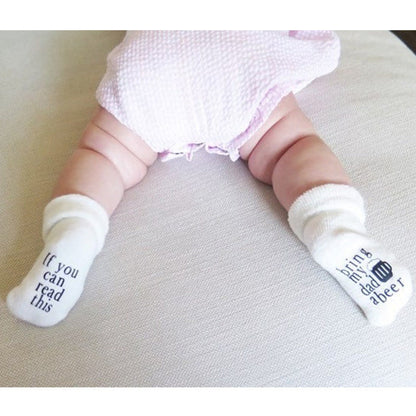 Beer Gifts for Dad, Father's Day Gift, If You can Read this Baby Socks, Unisex Baby Shower Gift