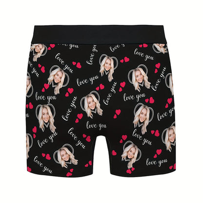 Custom Photo Print Boxer Briefs, High-Elastic Polyester