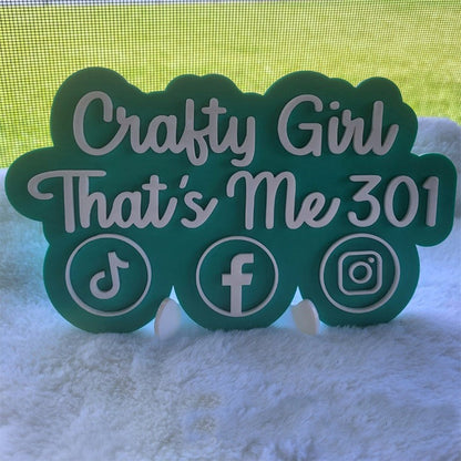 Acrylic Social Media Sign, Hashtag, Username, Photo Prop