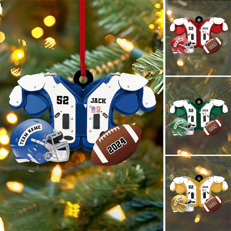 Personalized Football American Christmas Ornament