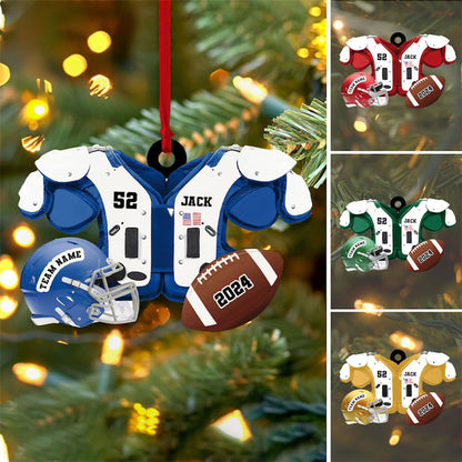 Personalized Football American Christmas Ornament