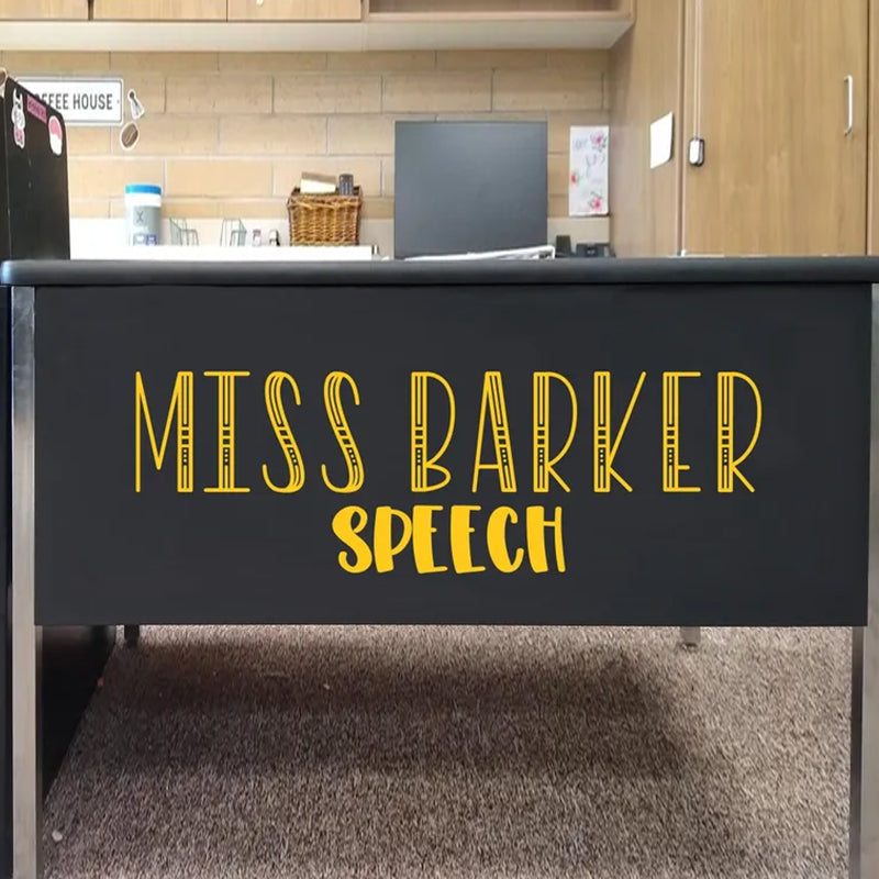 Teacher name, teacher desk decal, classroom decor