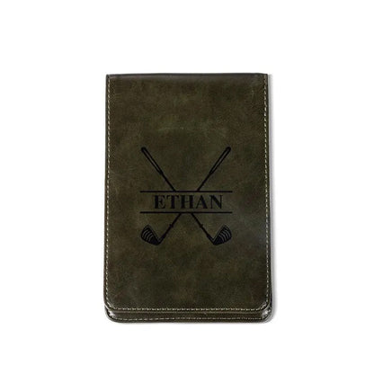 Leather Golf Scorecard Holder Yardage Book Cover