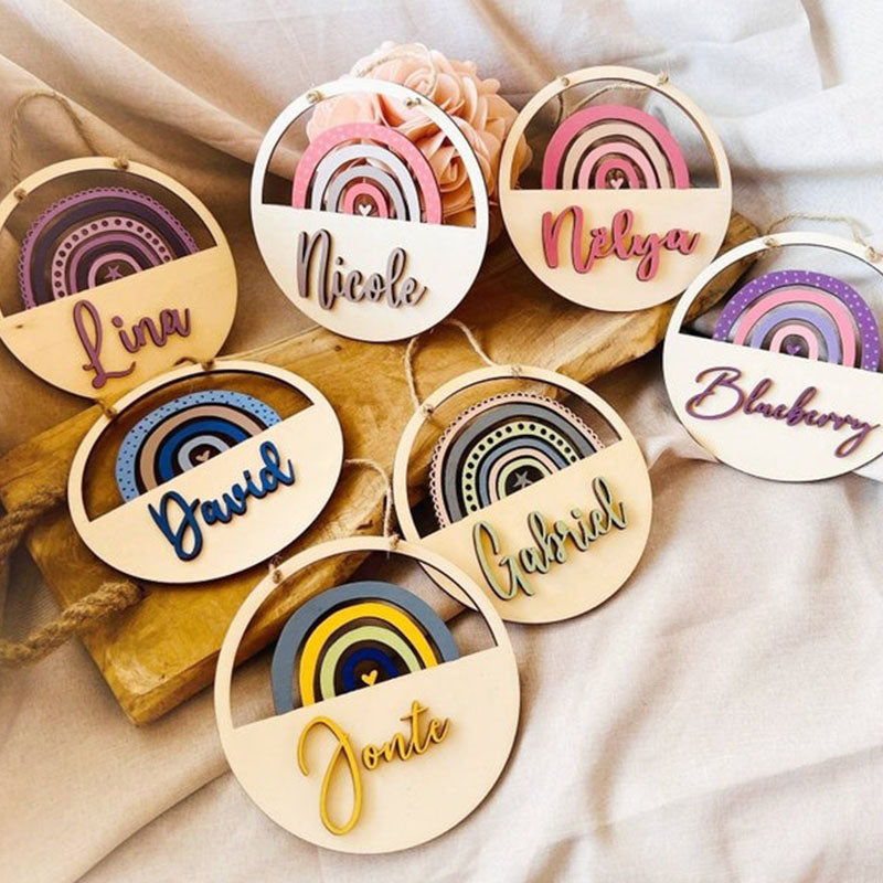Rainbow name sign - door signs, children's decorating, children's room